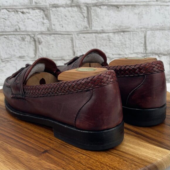 Allen Edmonds Maxfield Mens 10 B Brown Leather Tassel Slip On Dress Loafers - Picture 3 of 14